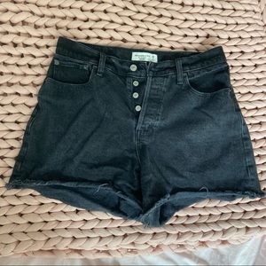 Abercrombie & Fitch curve love high rise dad shorts Sz 28, washed black